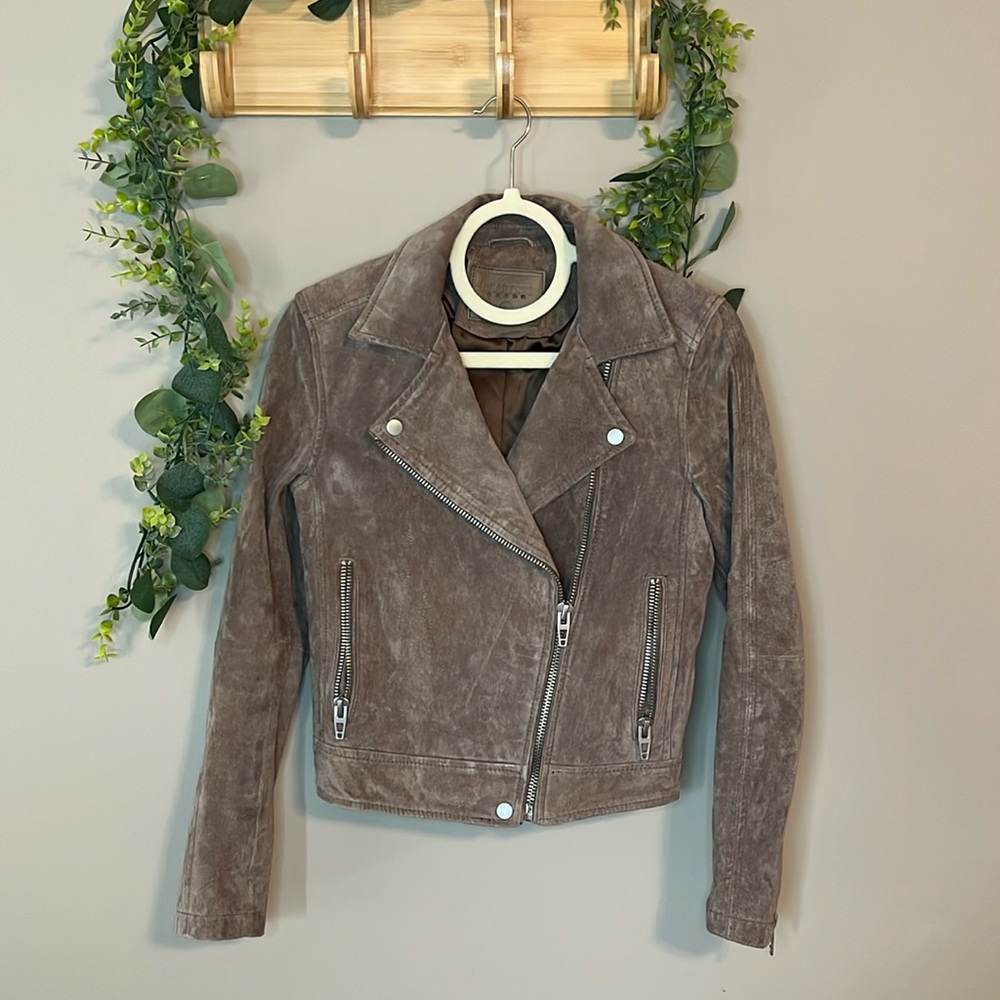 Suede leather jacket